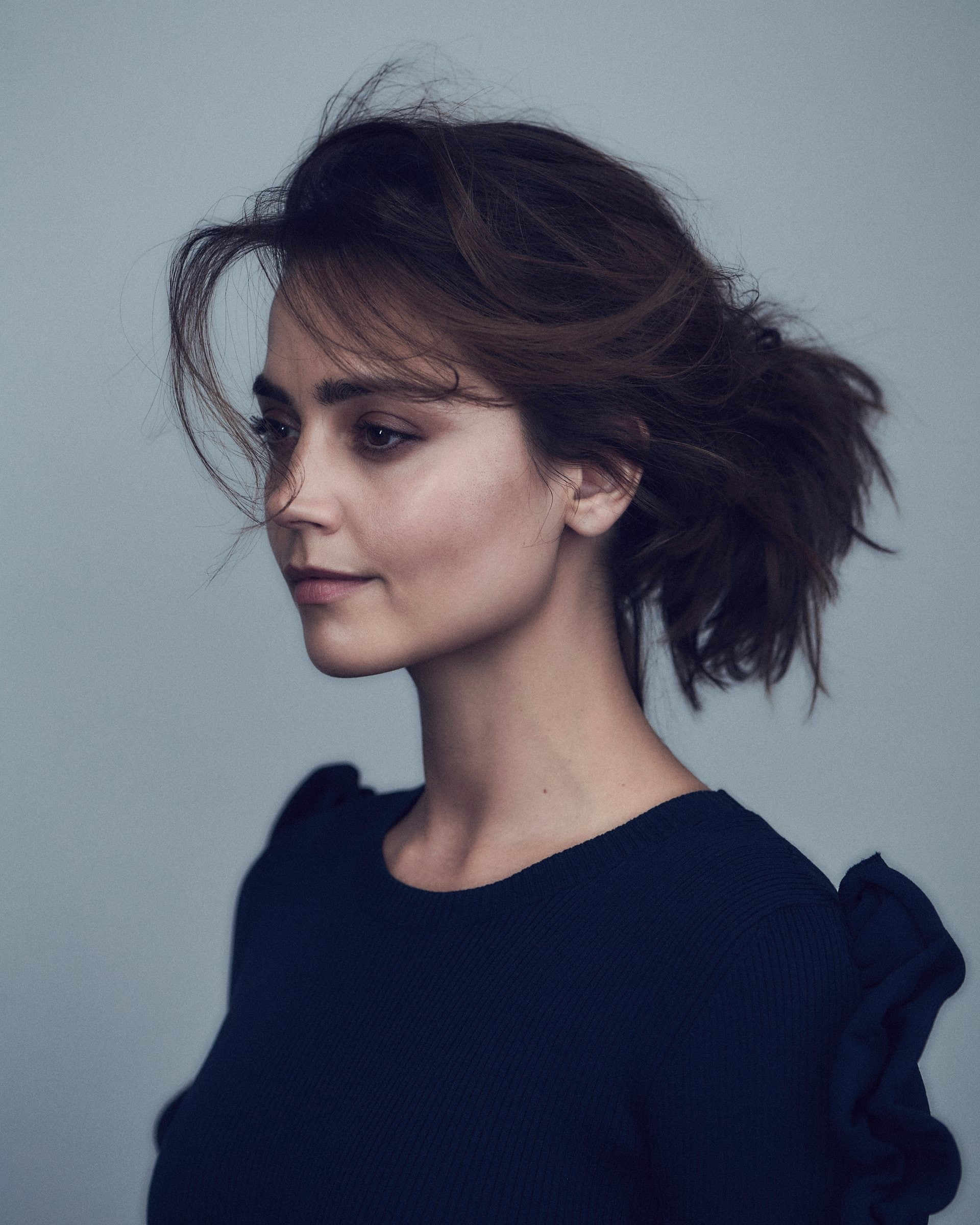 women actress brunette Jenna Louise Coleman hair in face