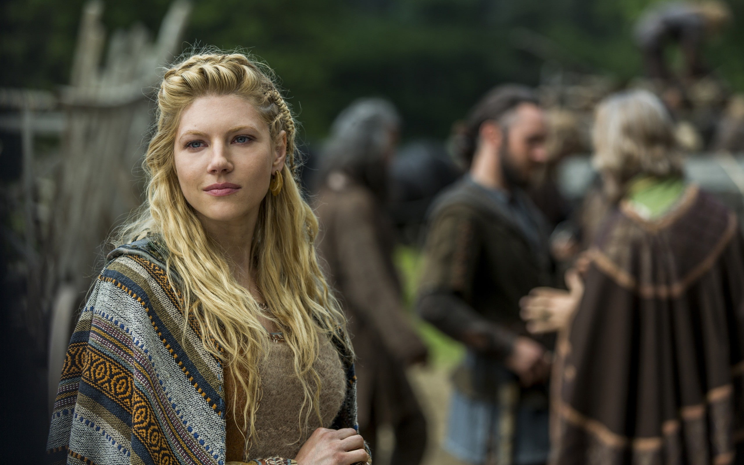 Vikings TV series blue eyes braids Katheryn Winnick model 2k