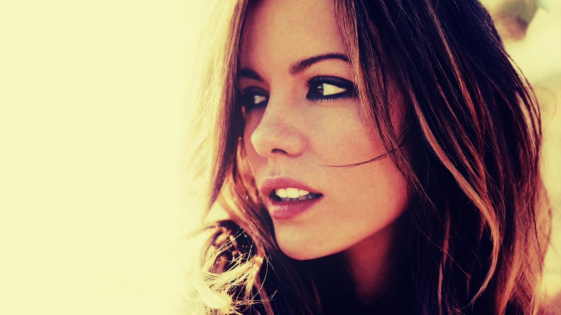 woman's face Kate Beckinsale women brunette model filter