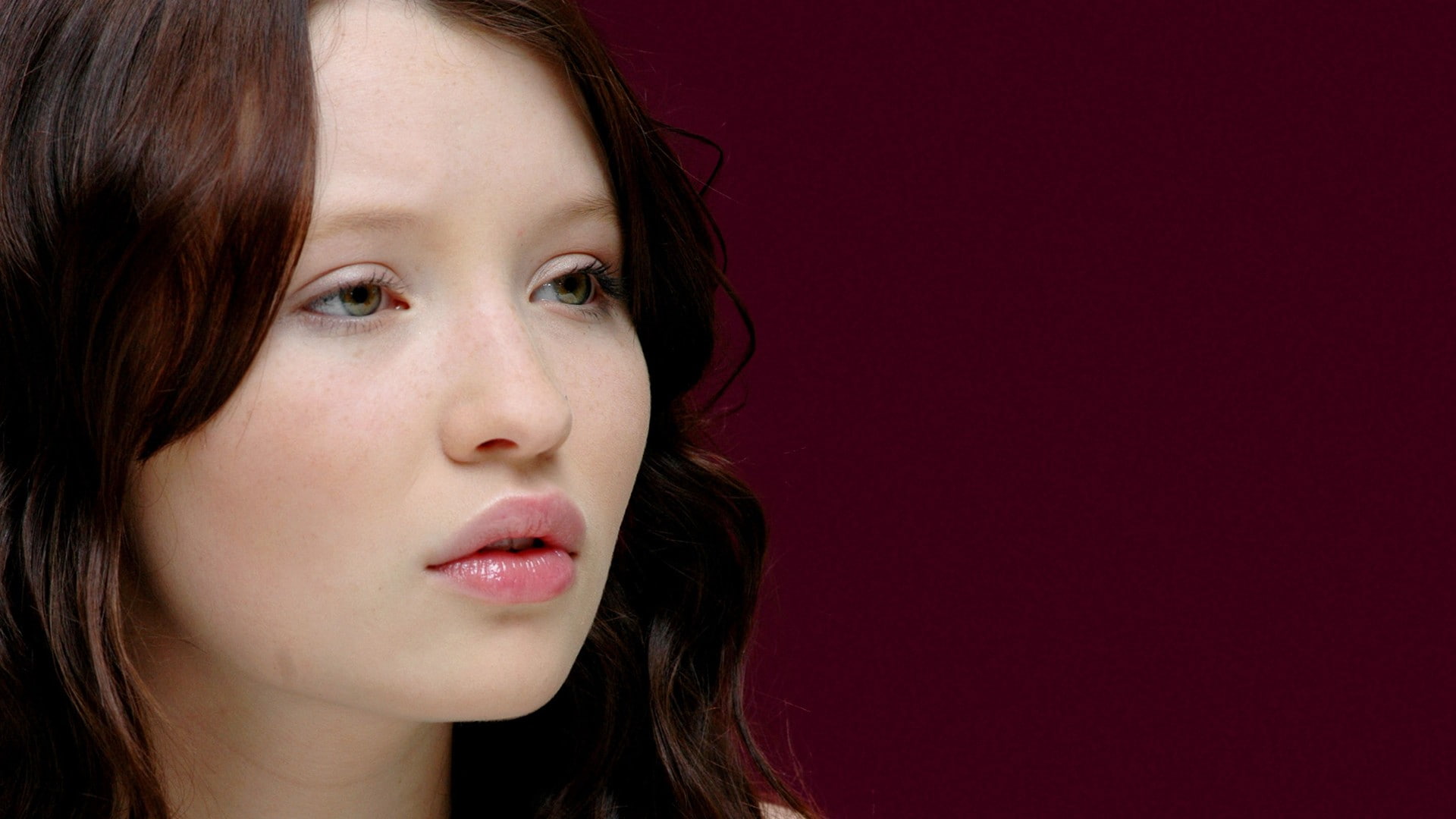 women Emily Browning brunette closeup actress portrait
