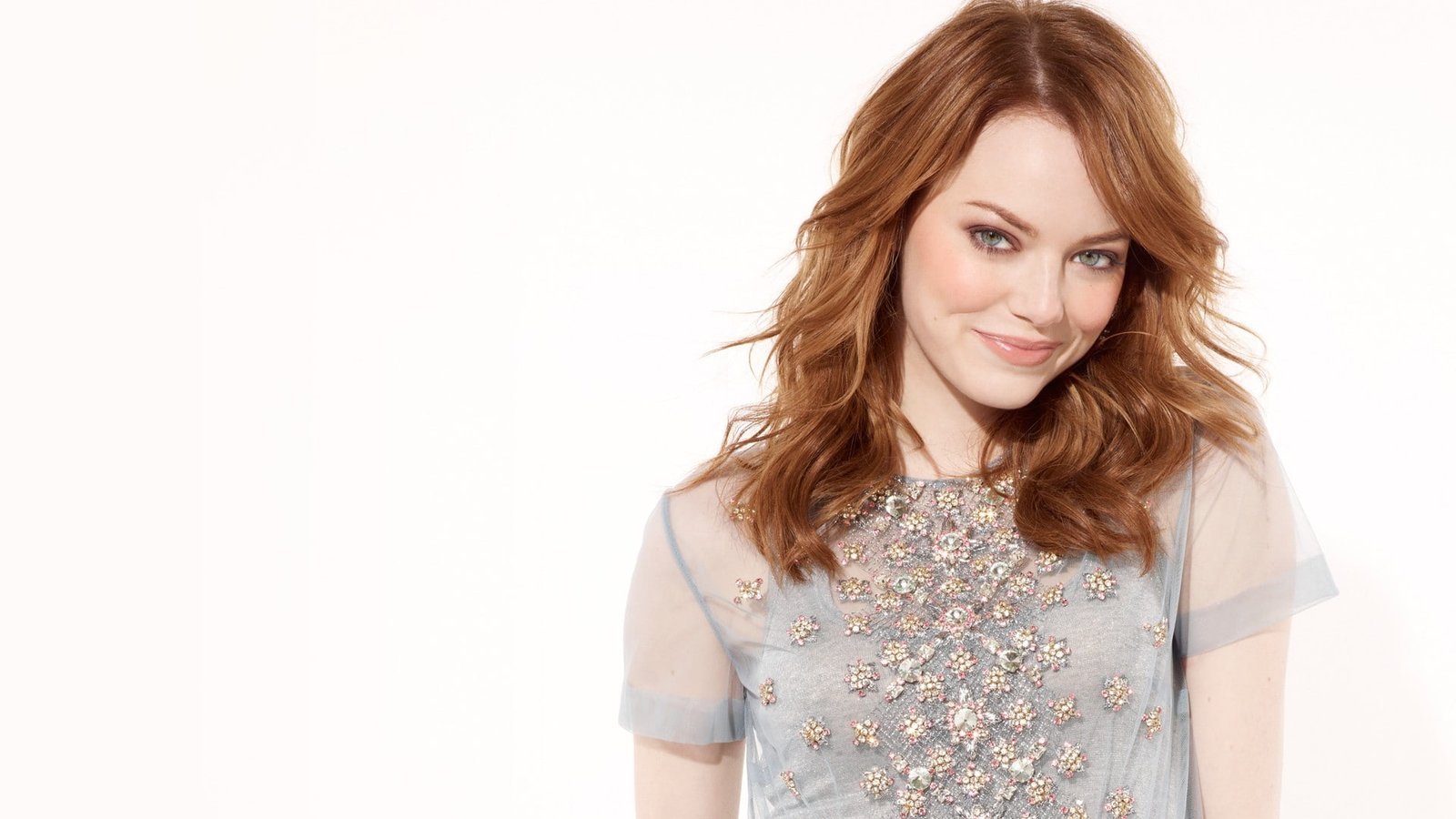 women Emma Stone redhead actress auburn hair smiling long