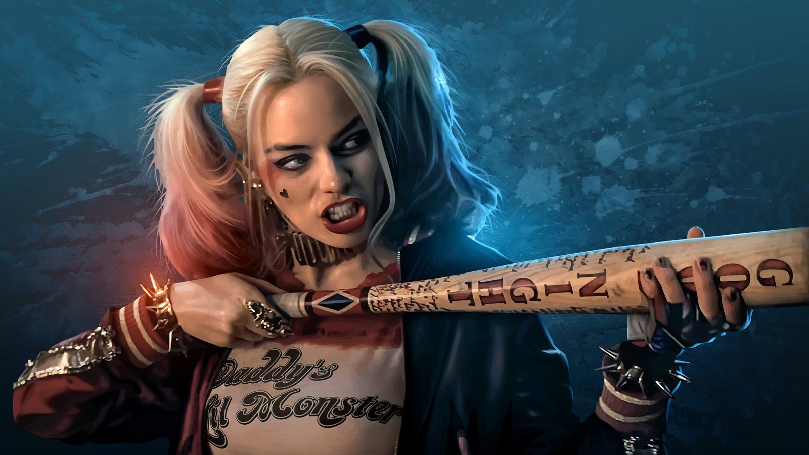 women Harley Quinn Suicide Squad pigtails actress blonde 4 2k