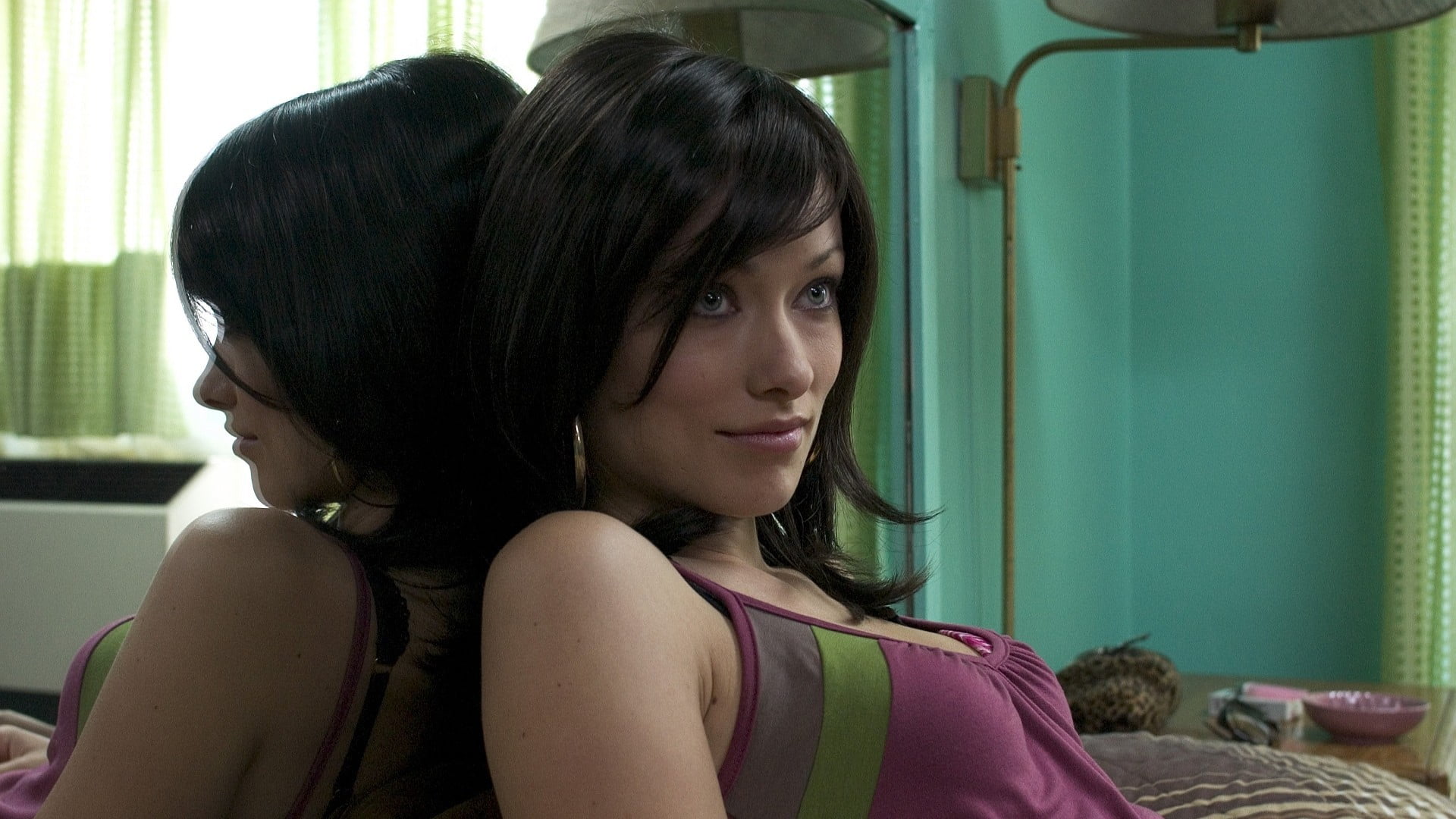 women's purple and green spaghetti strap top Olivia Wilde eyes 11