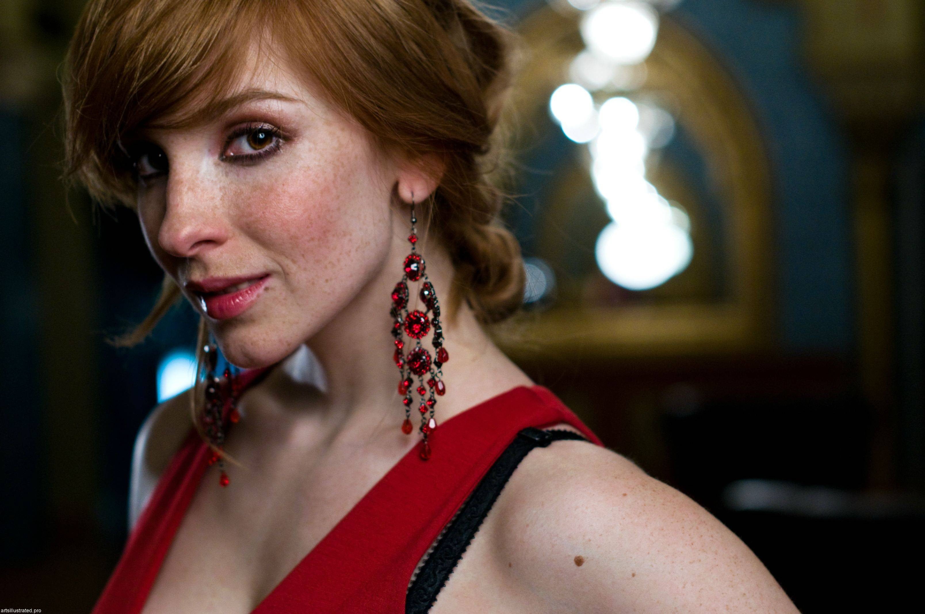 women's red earrings actress redhead long hair Vica Kerekes 2k