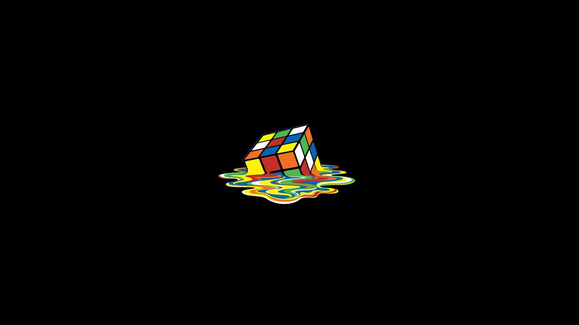 Rubik's cube illustration minimalism simple background 2k