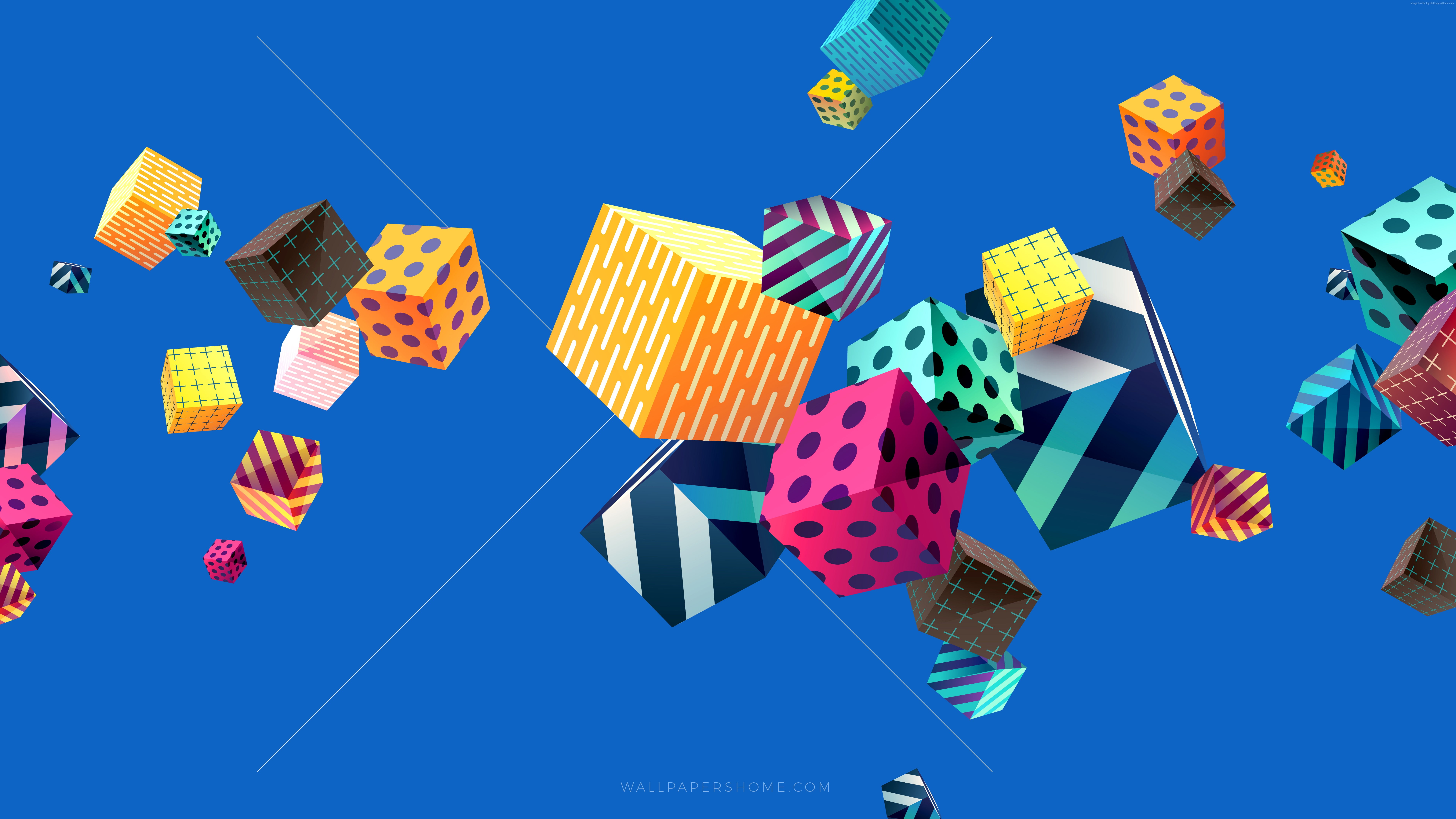 modern colorful cubes abstract 2k 4k 5k 8k