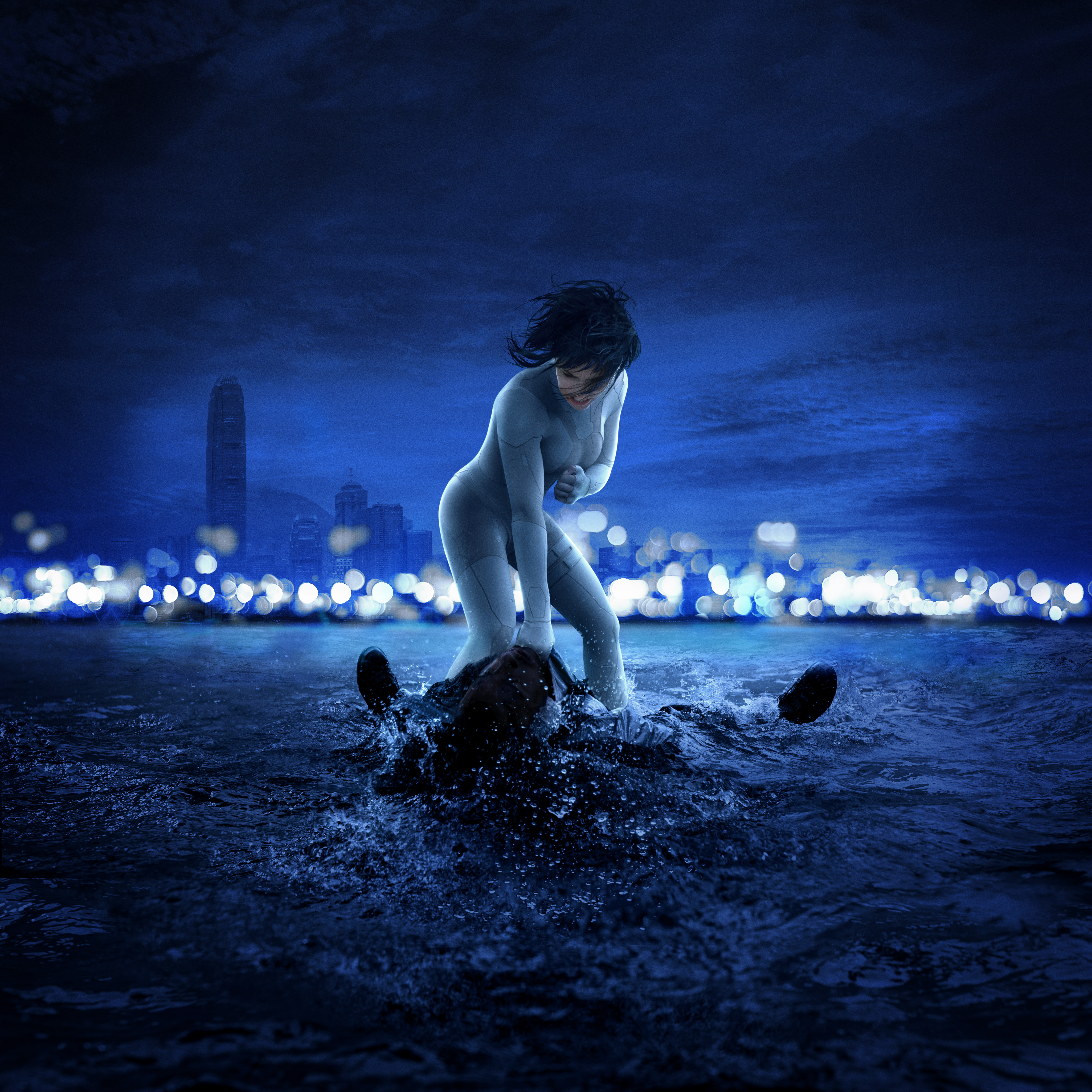 Scarlett Johansson Ghost in the Shell sea water one person 2k 4k 5k