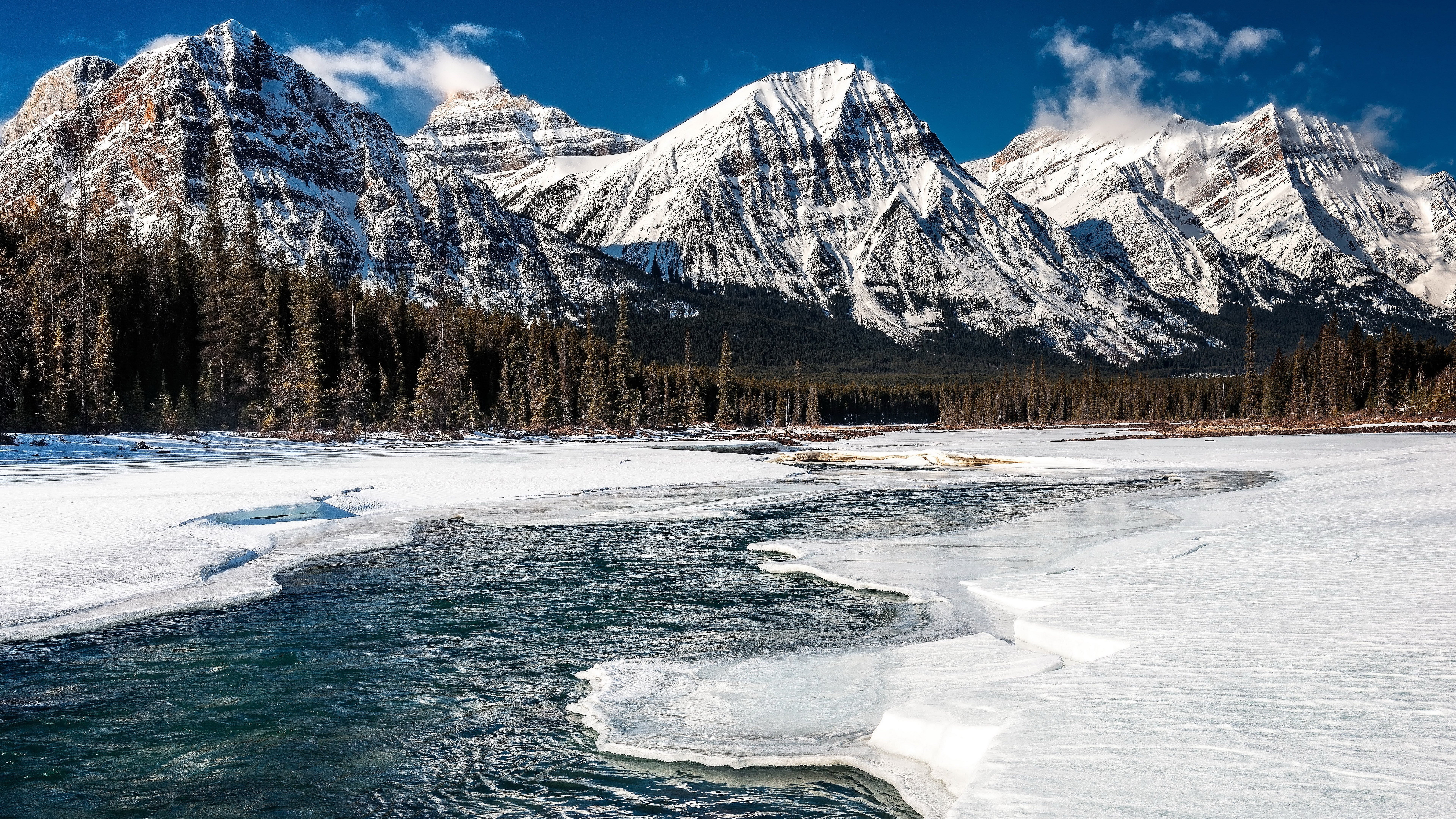 quality mountain stream cold temperature winter snow 2k 4k 5k 8k