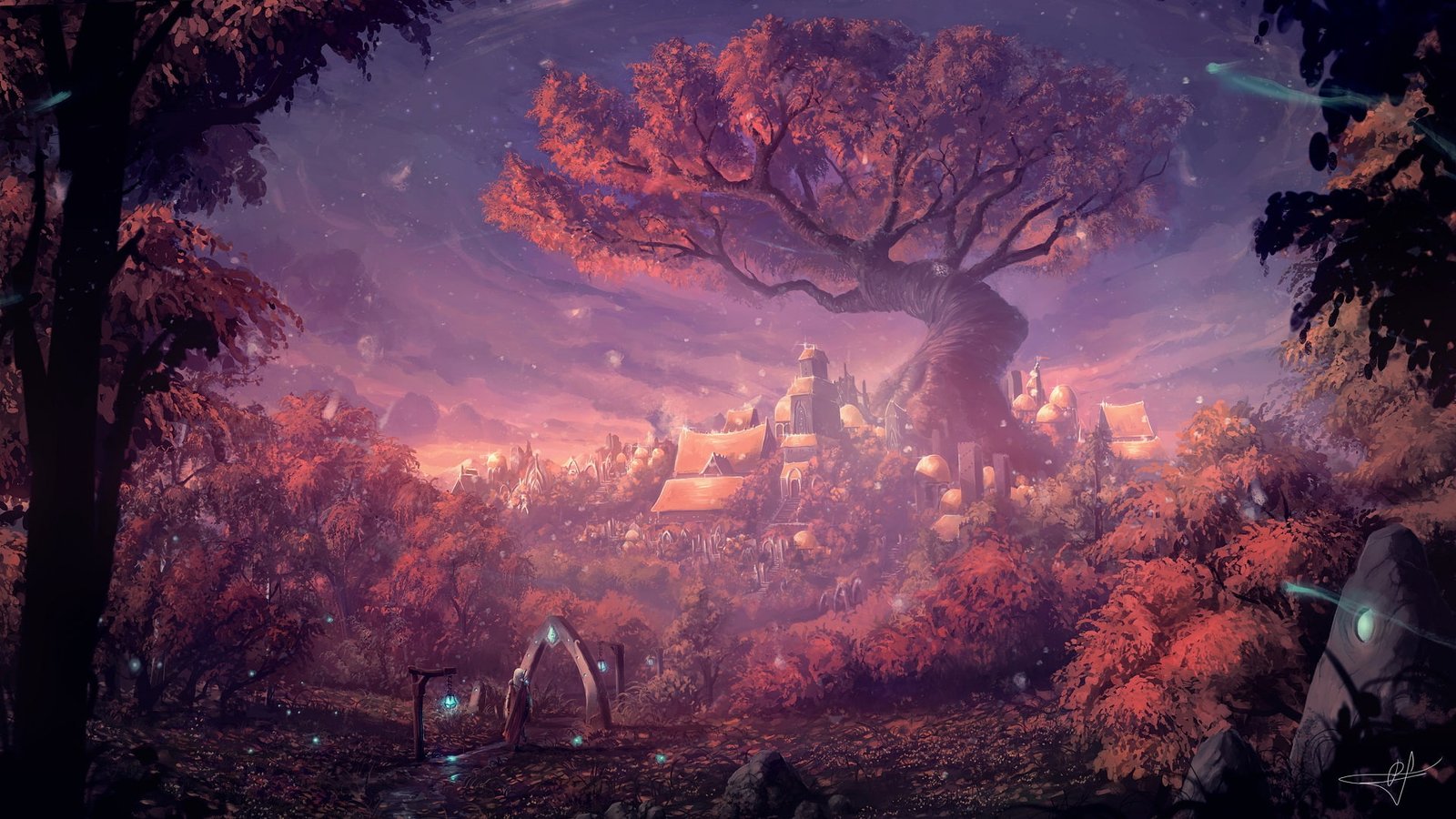 px artwork fantasy Art forest Trees Nature Water HD 2k