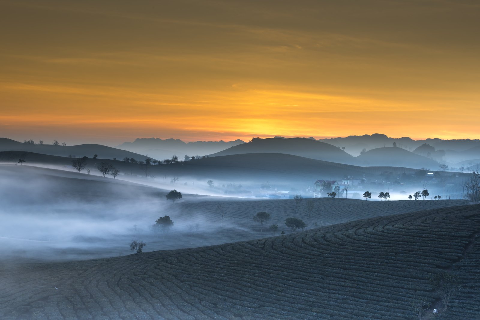 Landscape Morning Scenery Farm Countryside Sunrise 2k 4k 5k