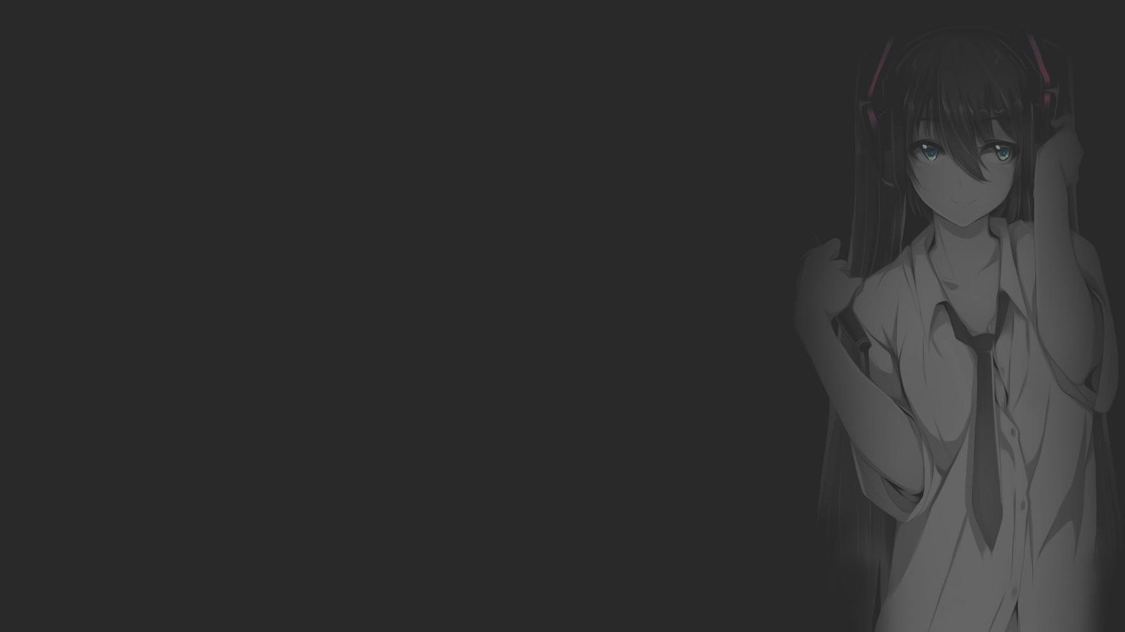 anime girls illustration fan art Vocaloid minimalism 2k