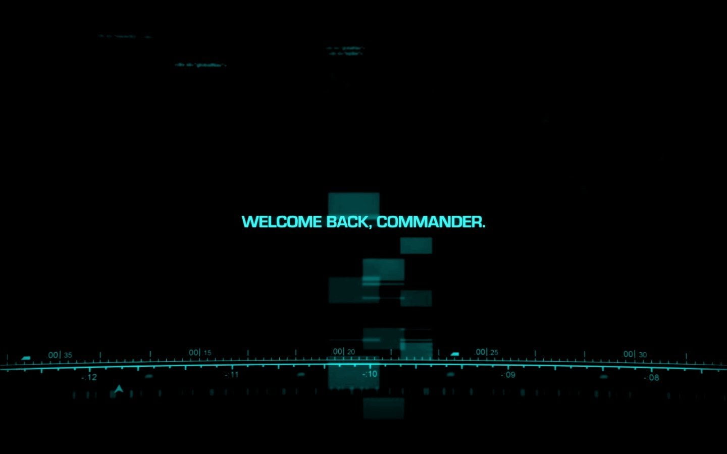 welcome back commander text overlay with black background Technology