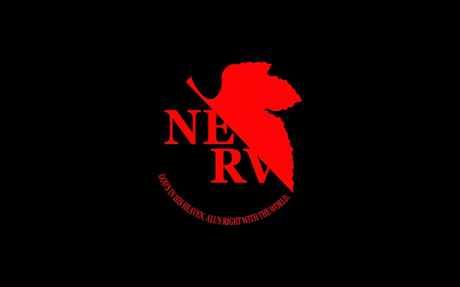 red and black Nerv logo anime Neon Genesis Evangelion minimalism 2k