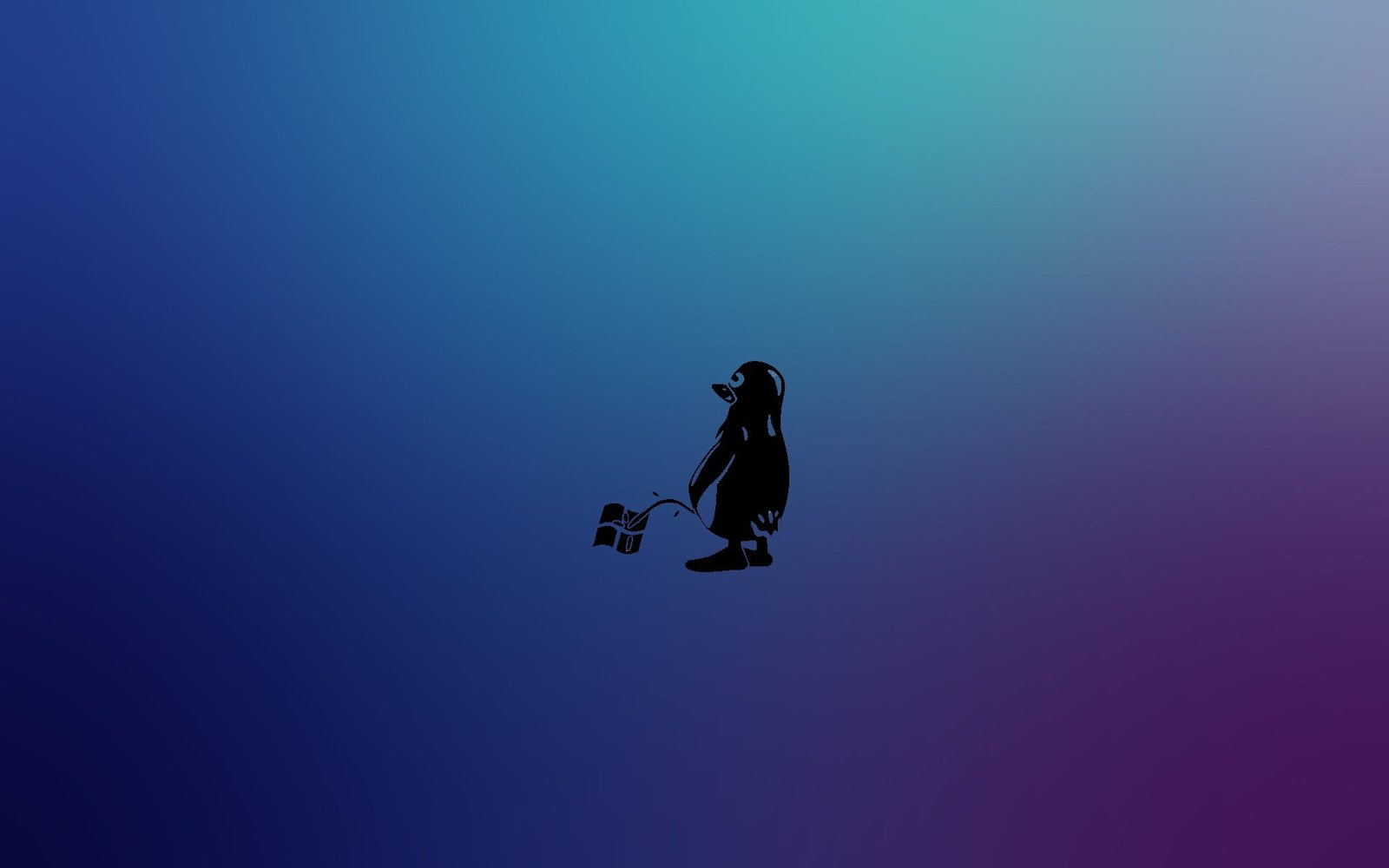 black penguin logo Linux Tux Microsoft Windows 8 blue nature 2k
