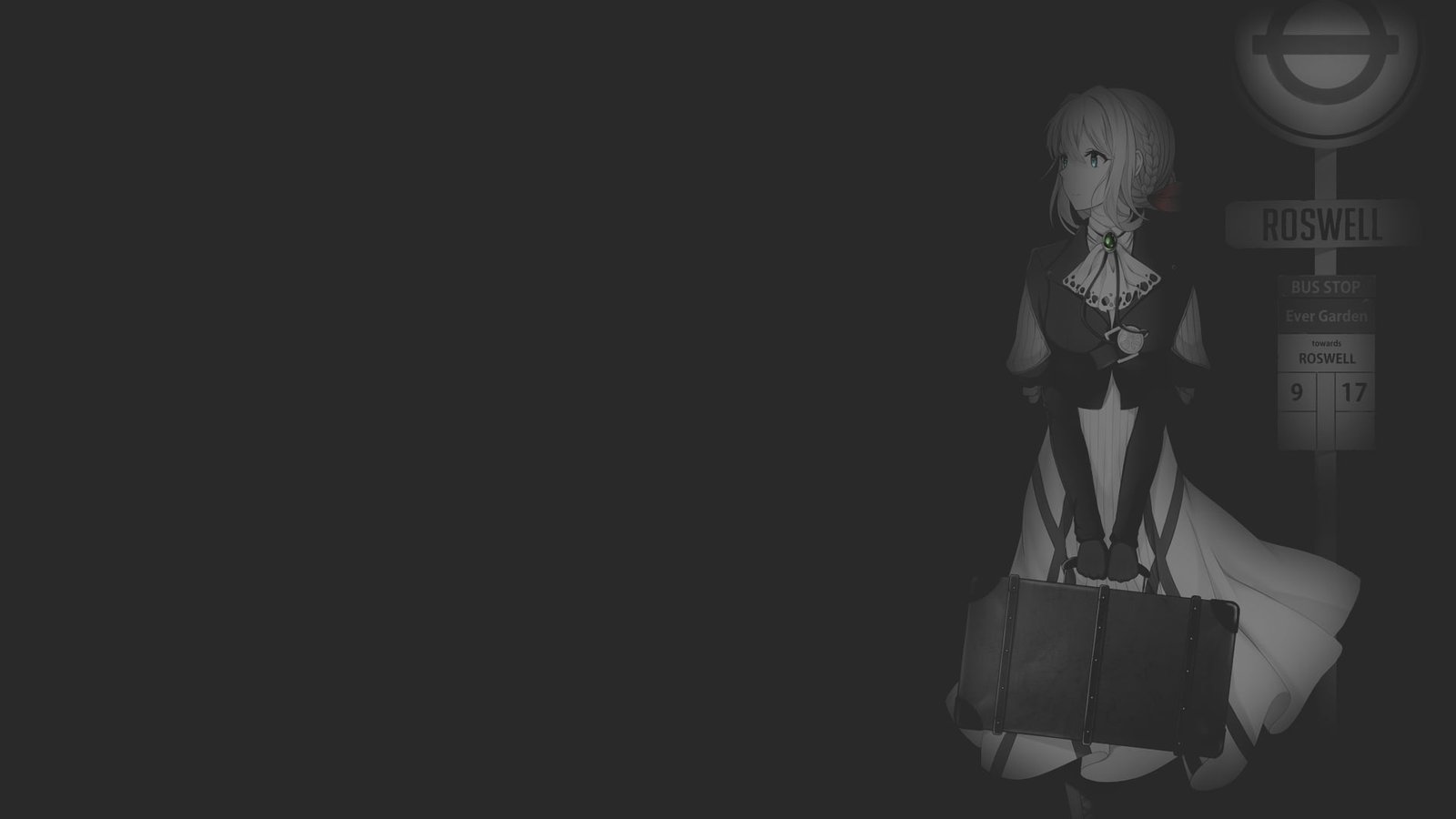 anime girls fan art illustration minimalism monochrome 2k