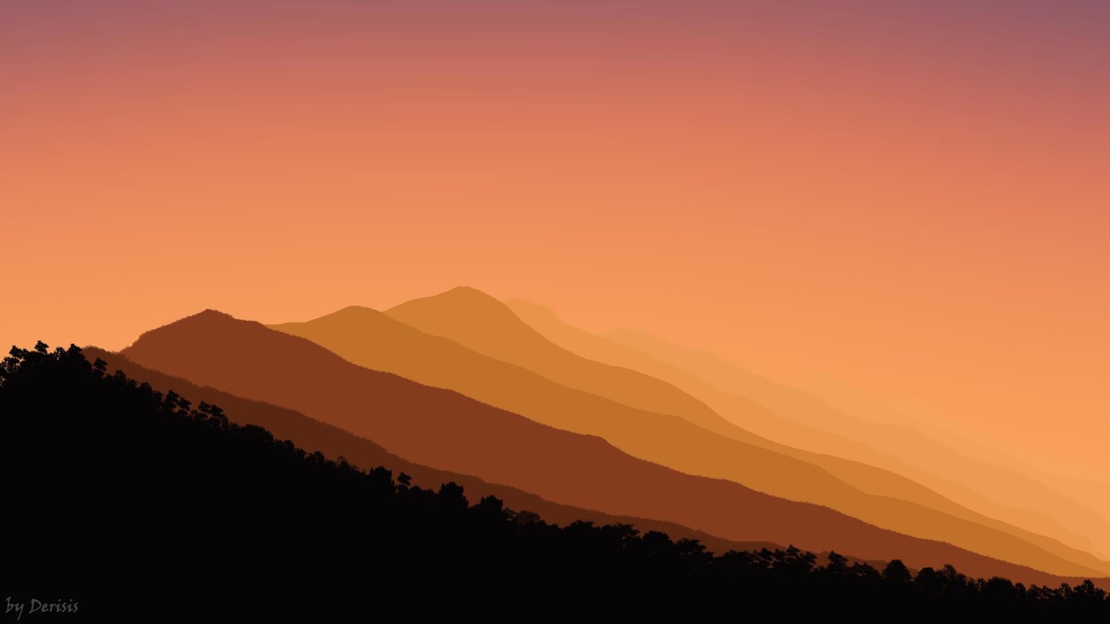 minimalism nature sunset valley minimalistic beauty in 2k