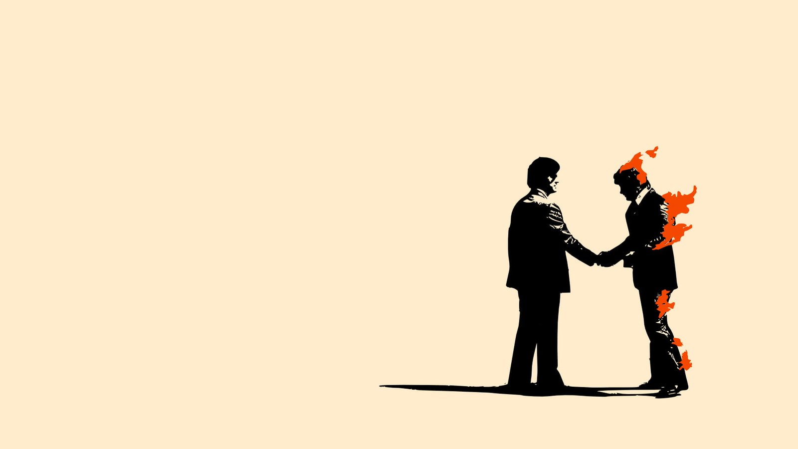 man in black top illustration Pink Floyd wish you were here 2k