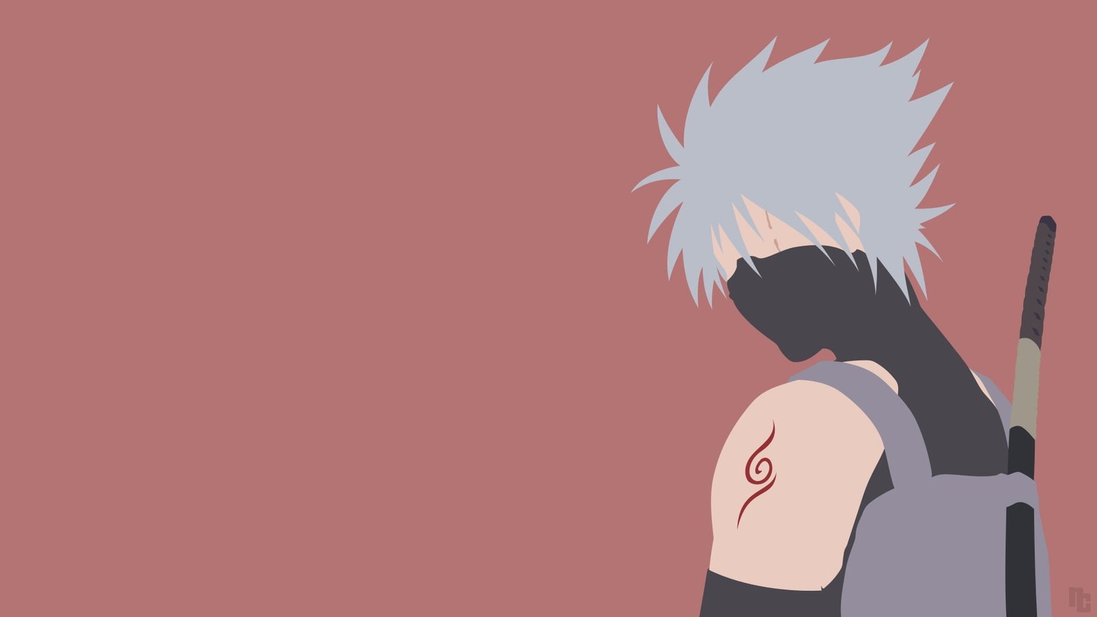 white and black bird painting anime Naruto Shippuuden minimalism 2k