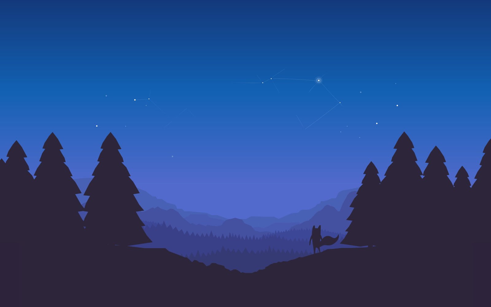 green pine trees wallpaper Mozilla Firefox night forest landscape 2k