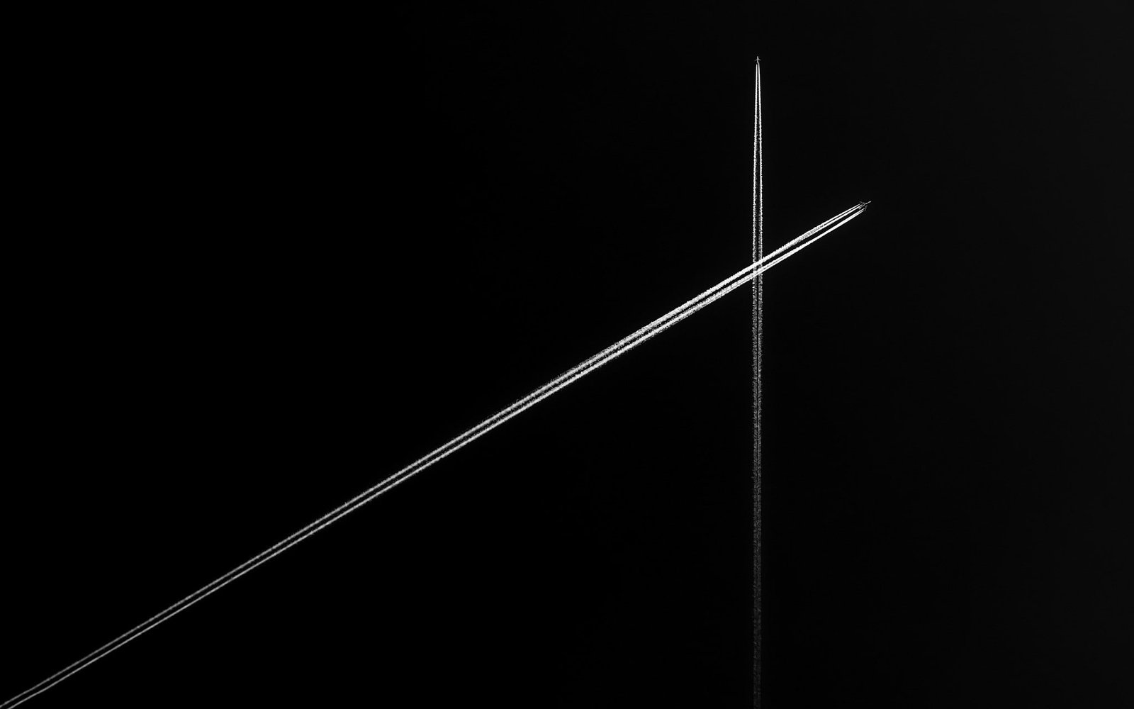 aircraft artwork minimalism black airplane cross white 2k