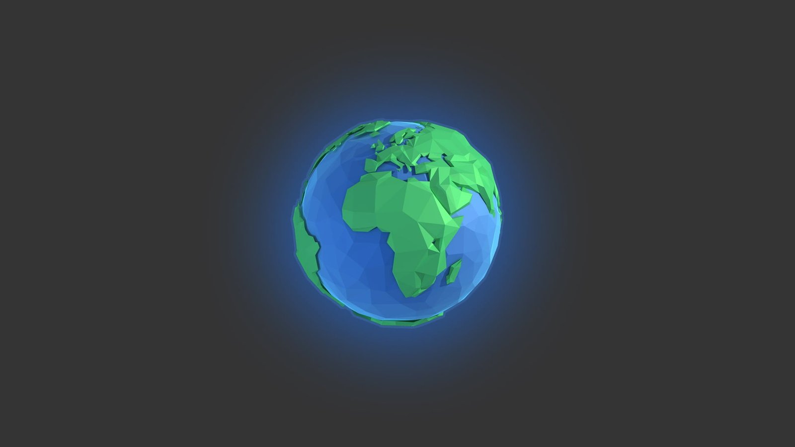 planet earth illustration low poly minimalism digital art 2k