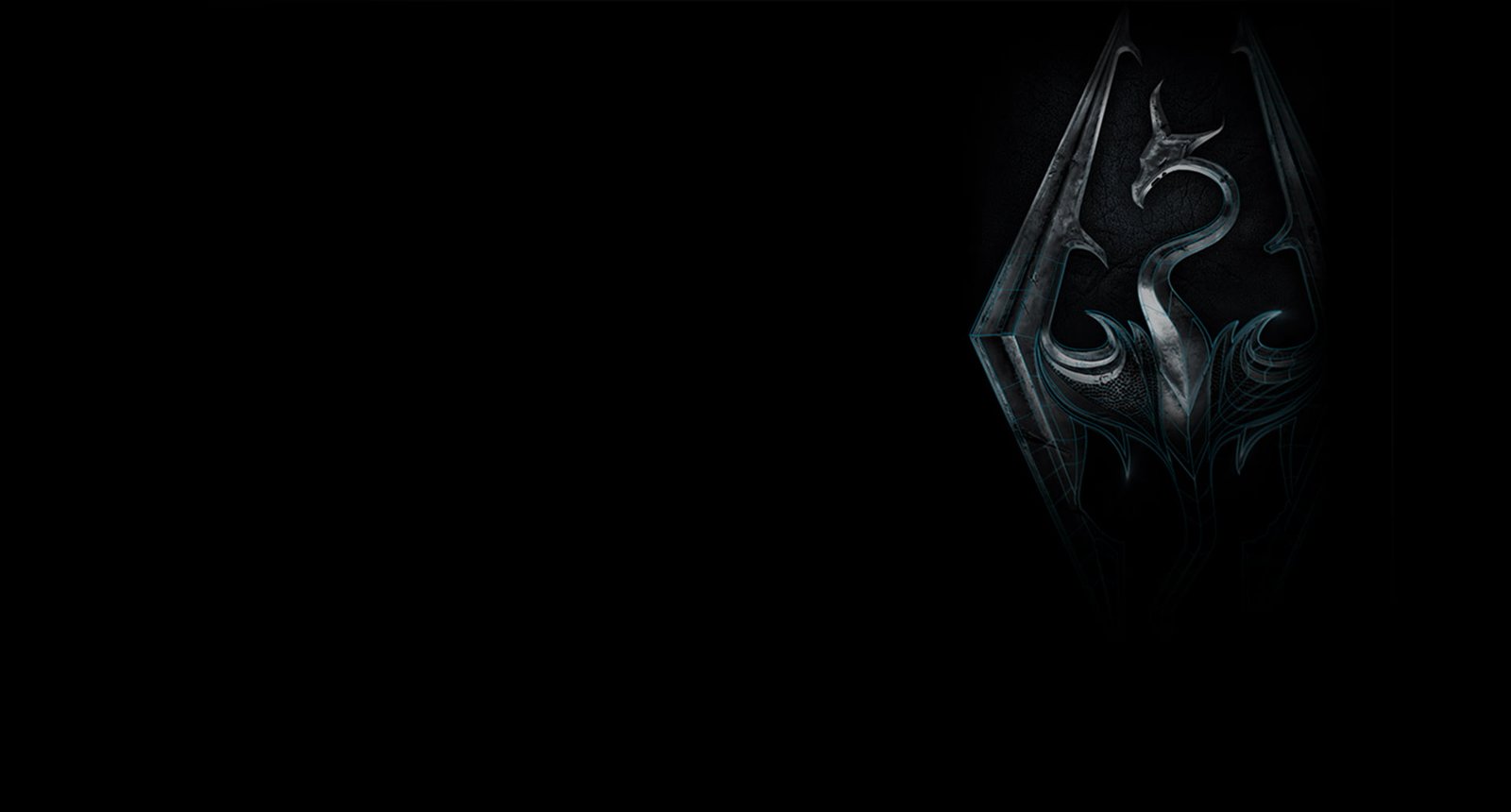 The Elder Scrolls V Skyrim video games logo black background 2k