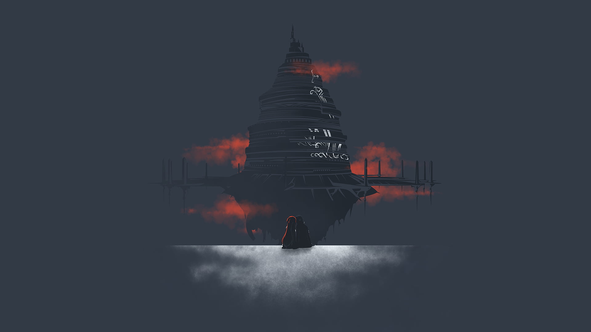 Sword Art Online illustration Kirigaya Kazuto Yuuki Asuna pagoda 2k