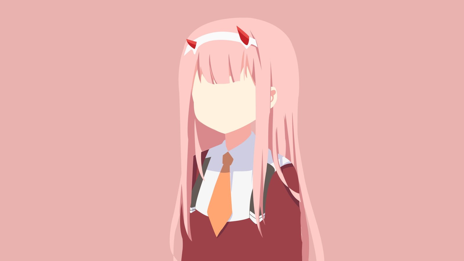 minimalism Zero Two Darling in the FranXX pink hair anime 2k
