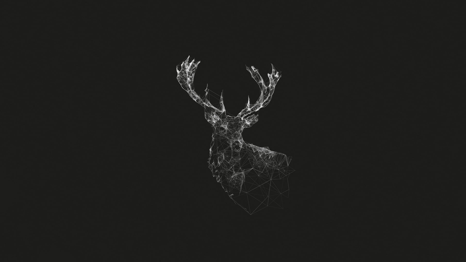 black reindeer illustration grayscale of 2k