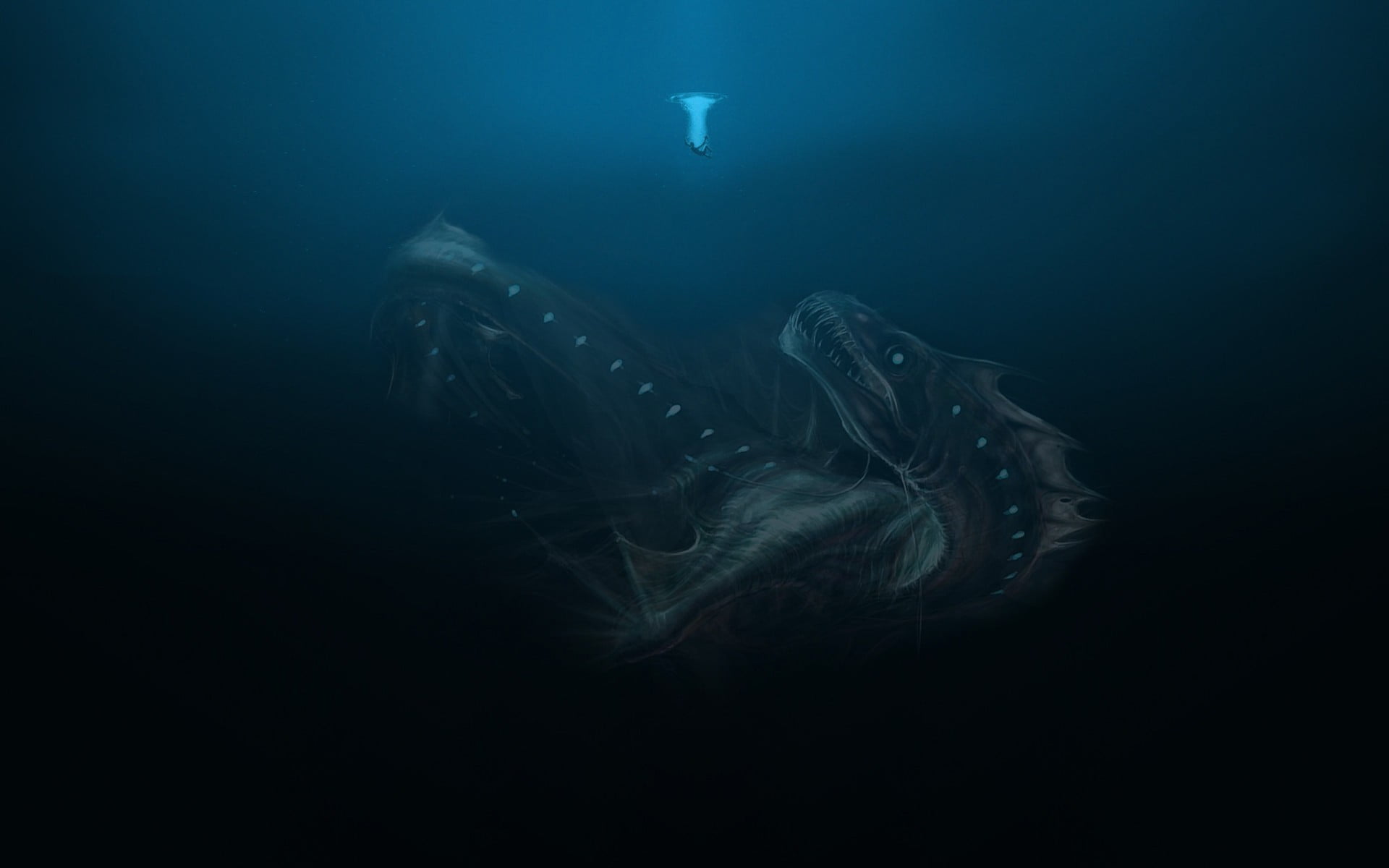 kraken creature wallpaper underwater deep sea monsters 2k