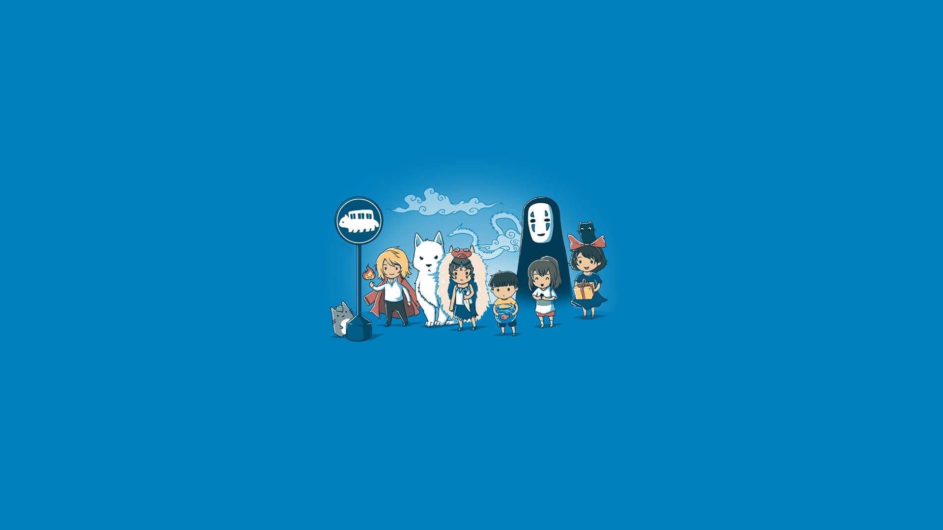 Spirited Away characters illustration Studio Ghibli My Neighbor Totoro 2k