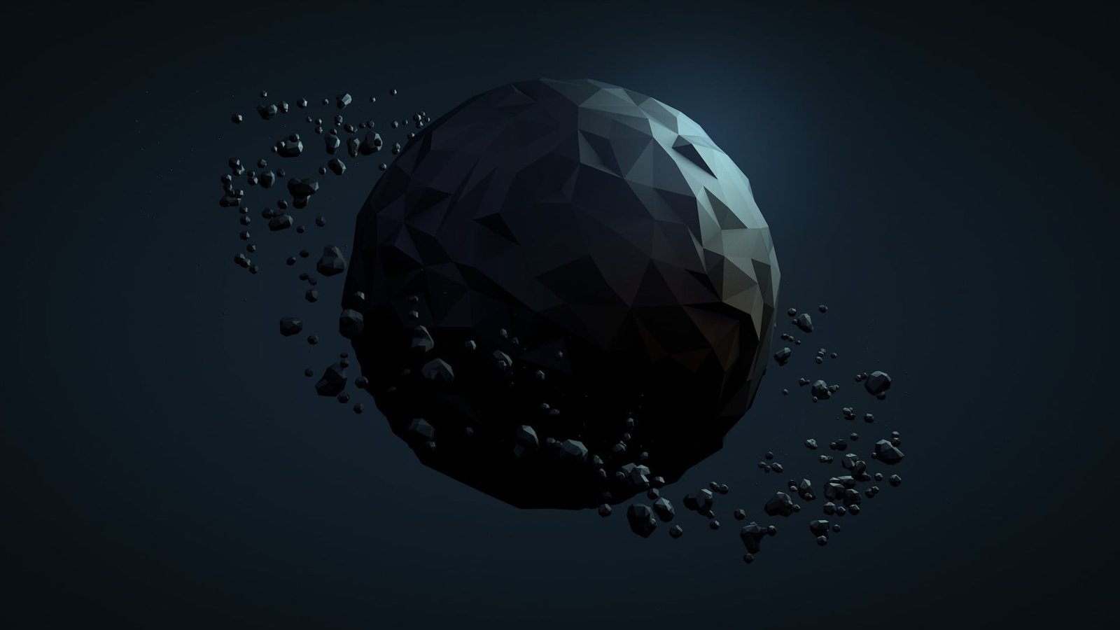 gray planet wallpaper low poly digital art studio shot sphere 2k