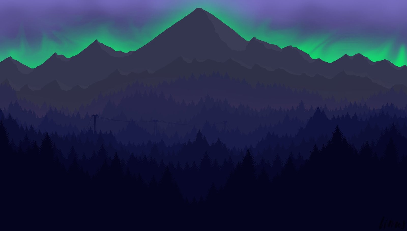 black mountains wallpaper digital art nature Firewatch beauty in 2k