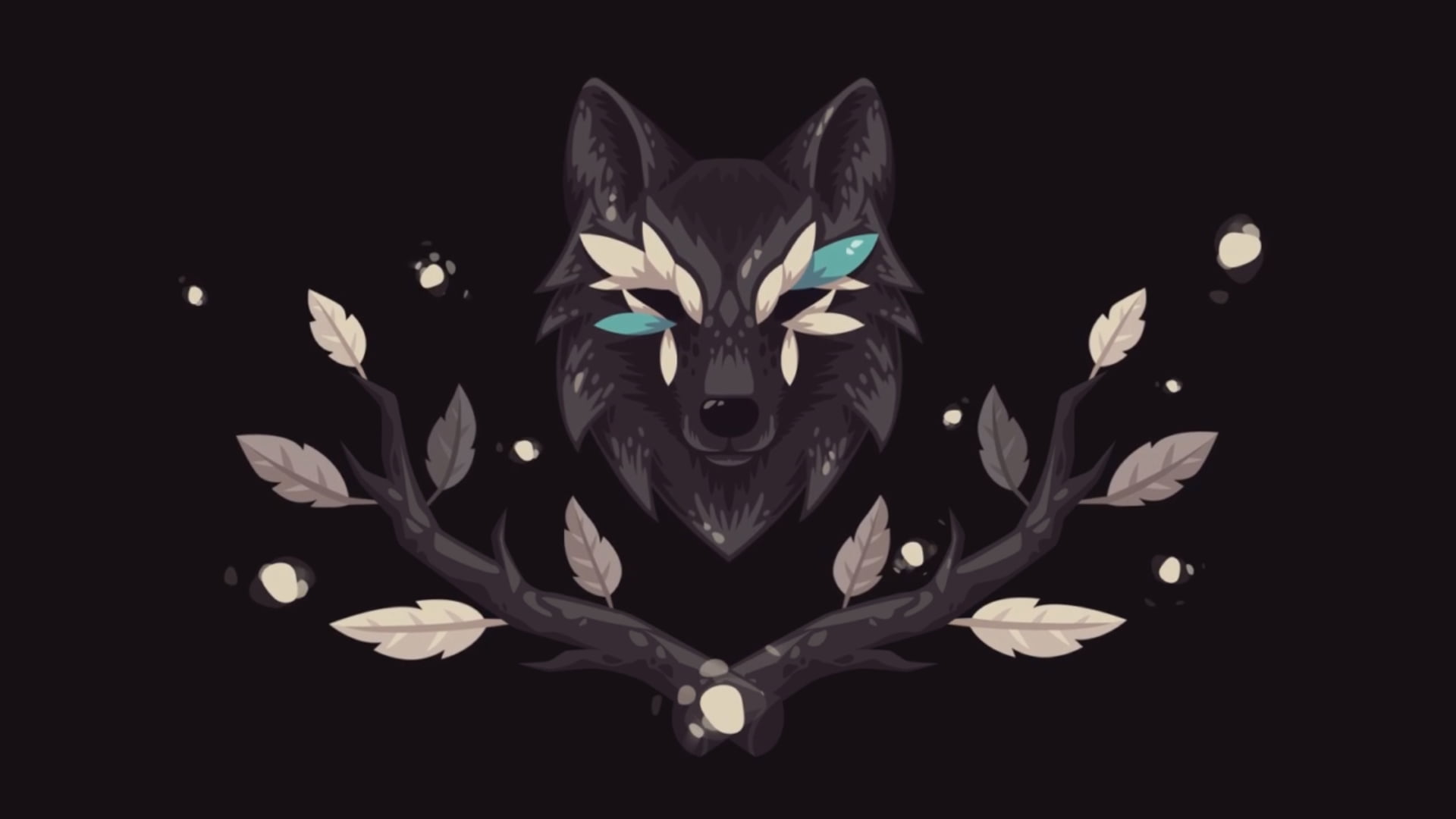 black fox illustration wolf animals artwork creativity background 2k