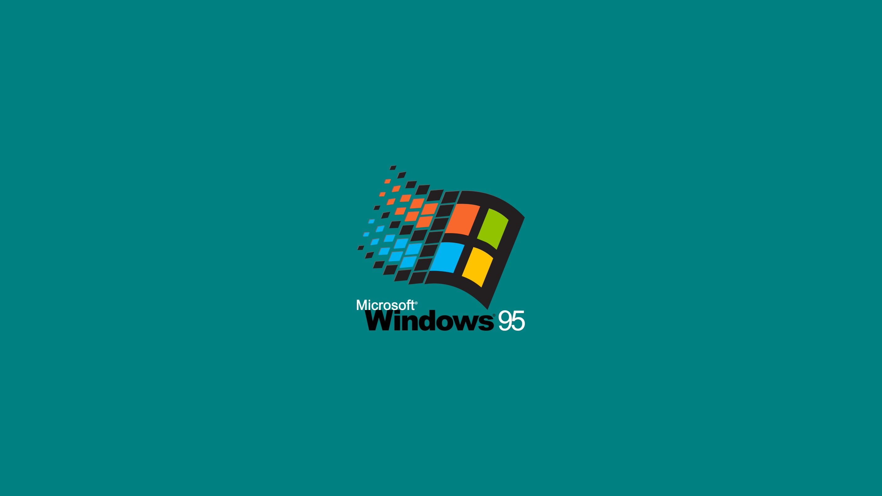 Microsoft Windows 95 logo digital art copy space no people 2k