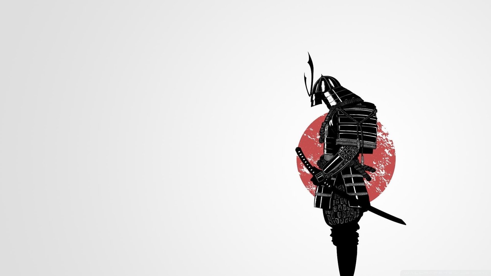 samurai digital wallpaper copy space studio shot white background 2k