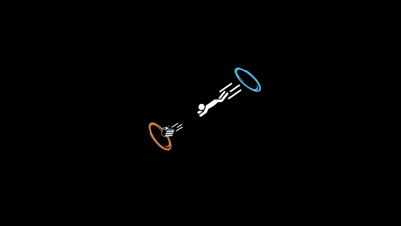 Portal digital wallpaper simple background black 2k 4k