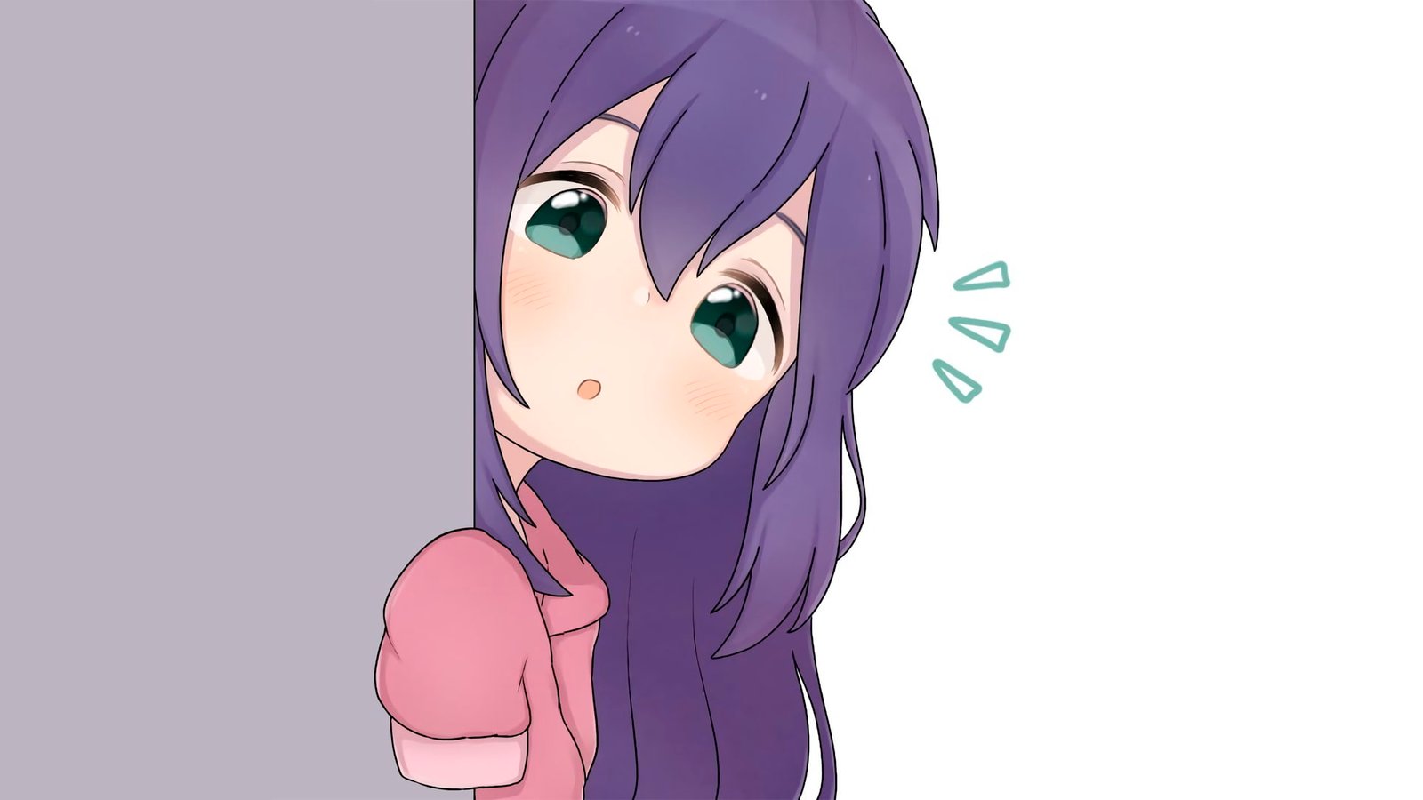 anime manga girls simple background minimalism purple hair 2k
