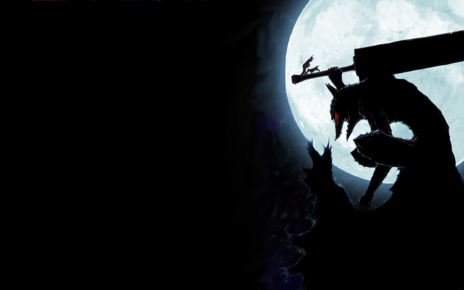 Berserk Guts digital wallpaper art fantasy silhouette 2k