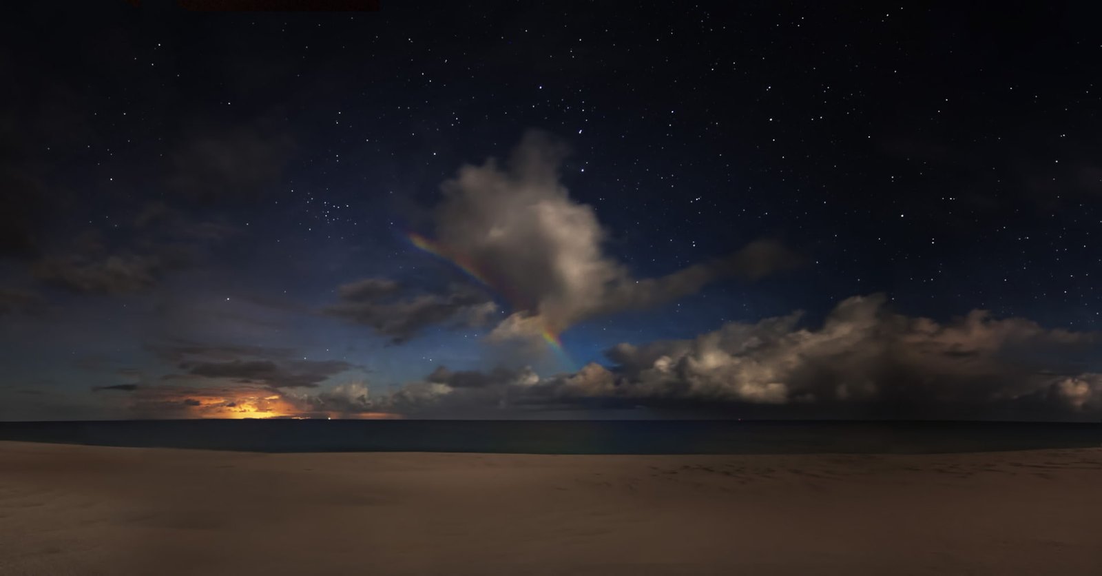 Earth Sky Beach Horizon Night Ocean Sea Starry Stars 2k