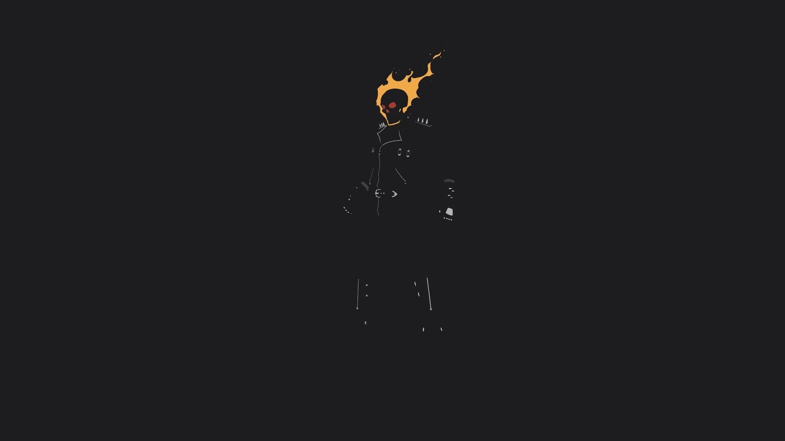 Ghost Rider illustration minimalism fire skull movies dark 2k