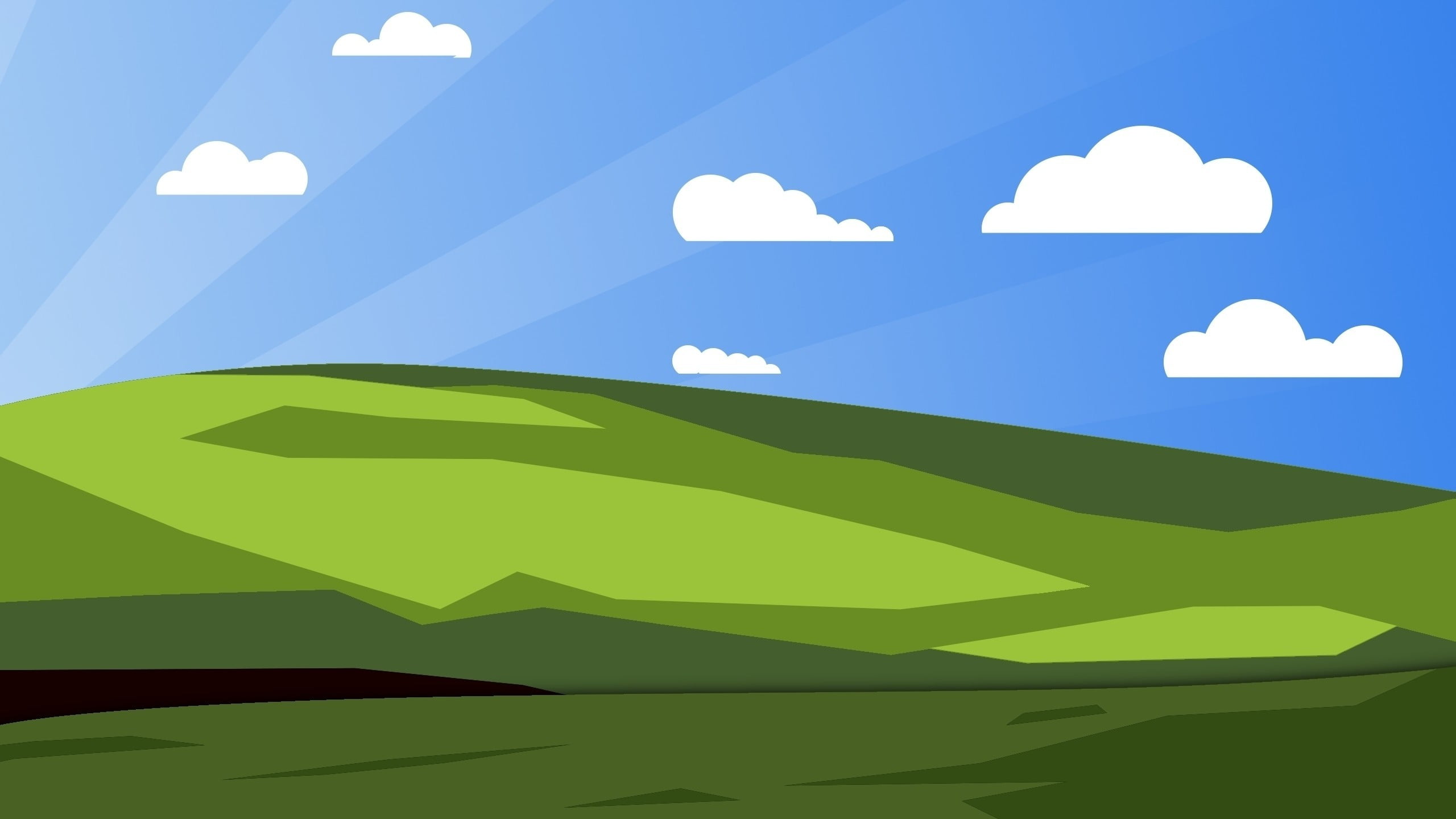 green grass under blue skies wallpaper bliss minimalism Windows XP 2k
