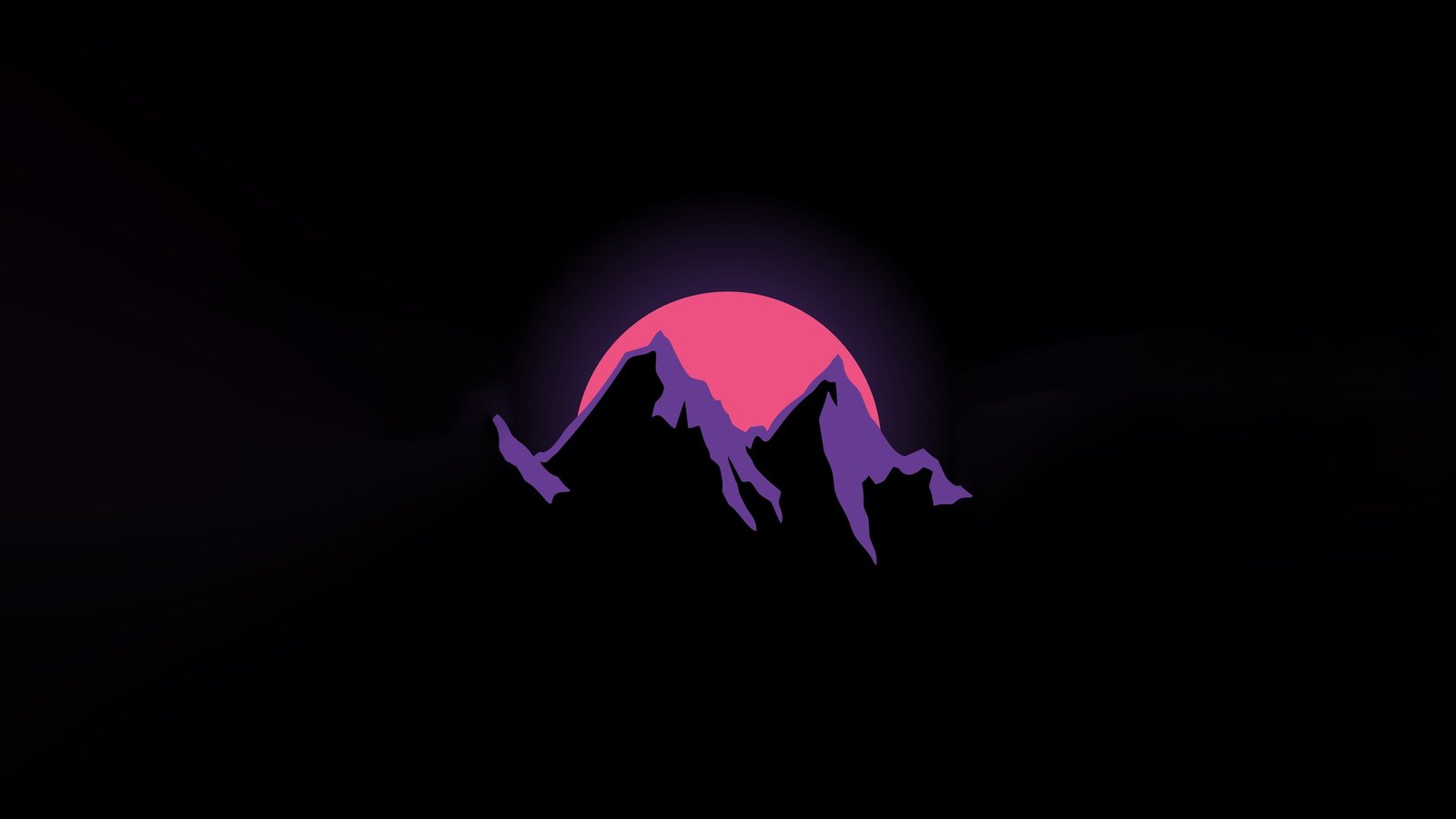 minimalist minimalism darkness mountain illustration night 2k 4k