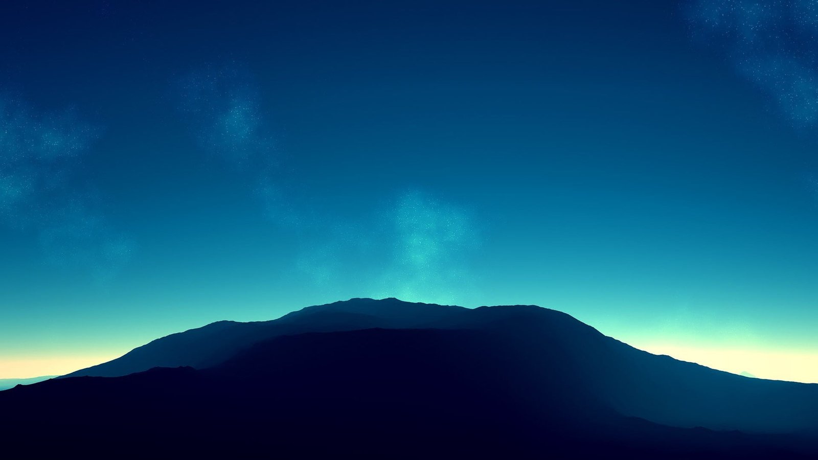 mountain and blue sky silhouette of under clear 2k