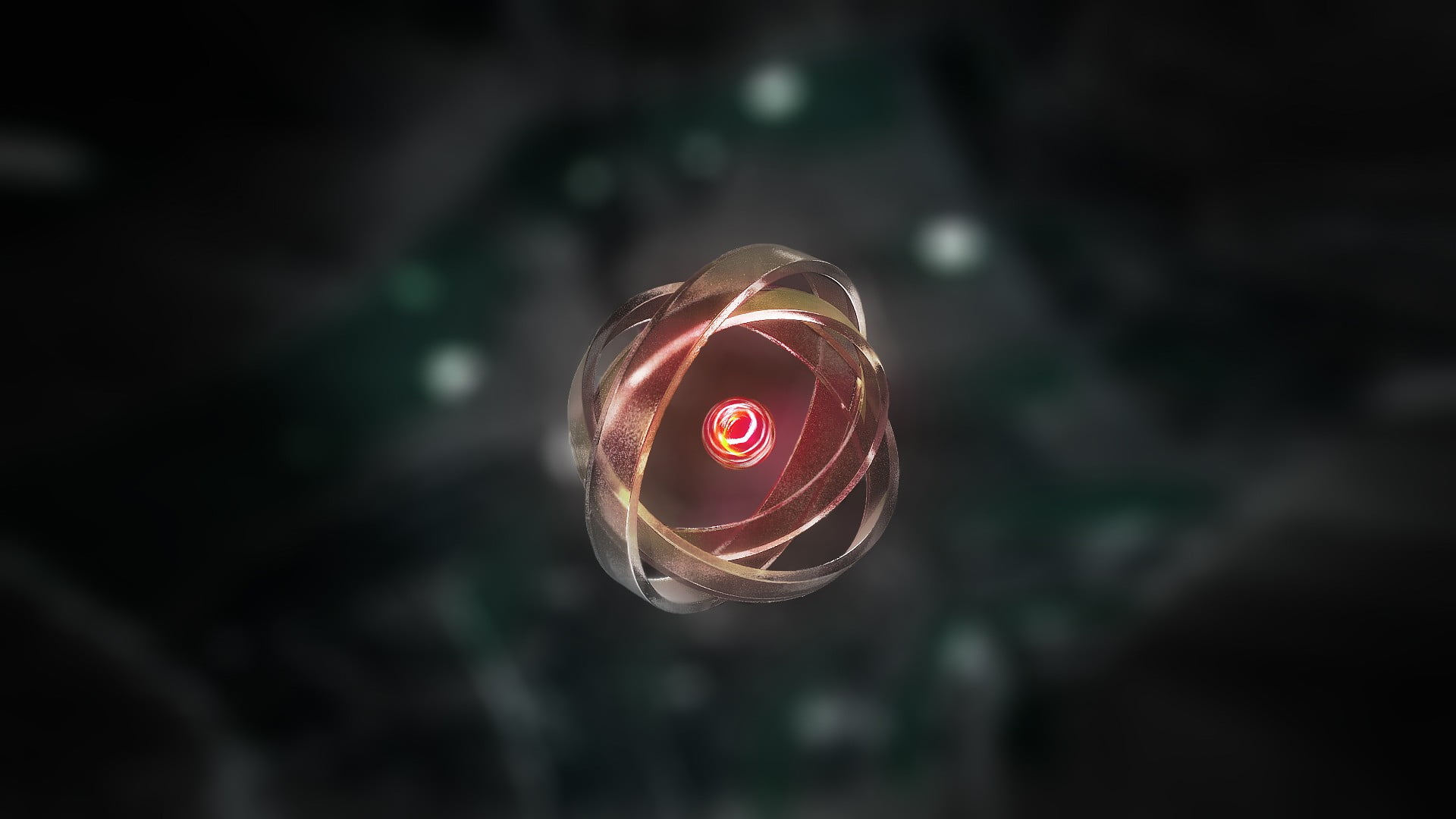 round red and gray floating ball digital wallpaper blurred abstract 2k