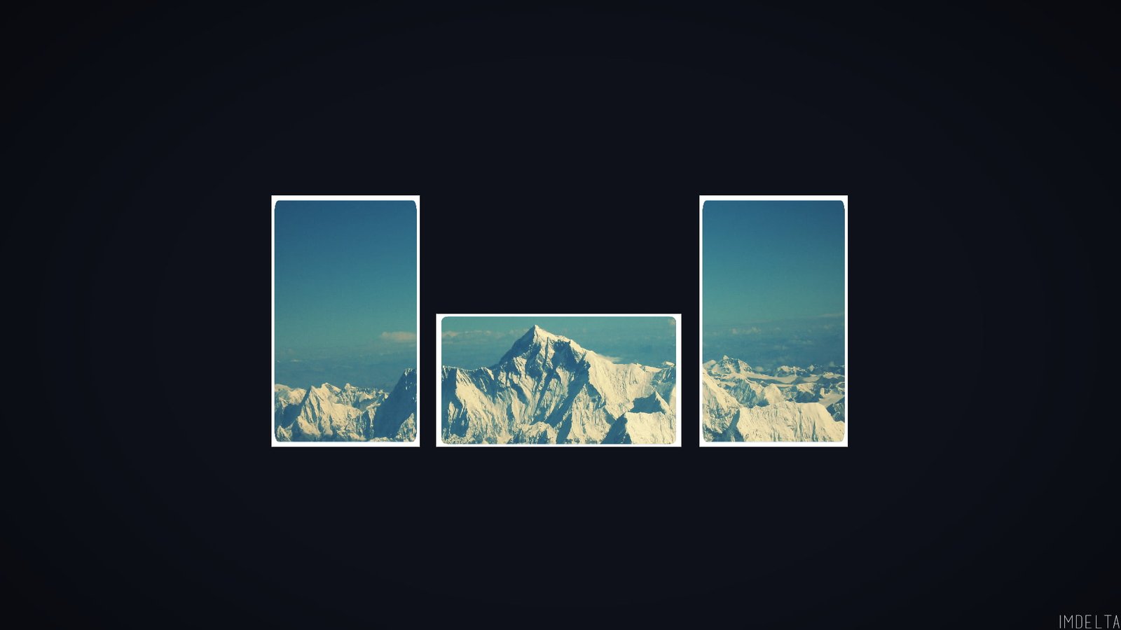 white mountain 3 panel wallpaper simple background mountains 2k