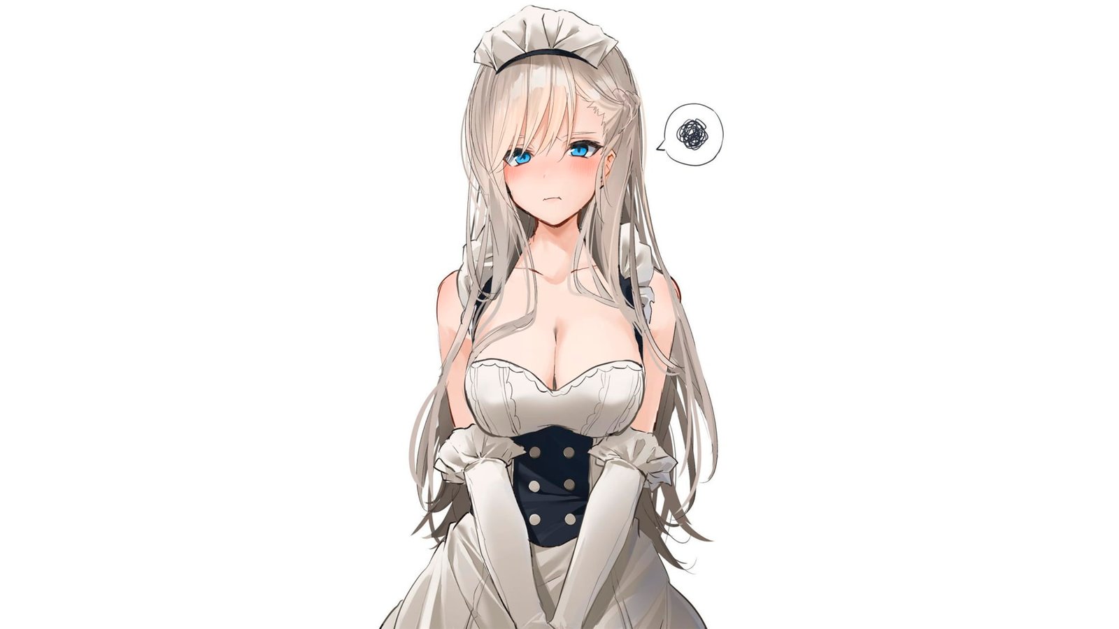 anime manga girls simple background white 2k