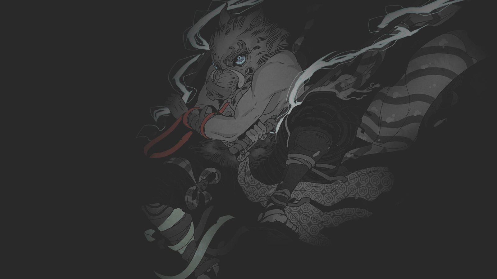 anime manga man illustration fan art dark background 2k