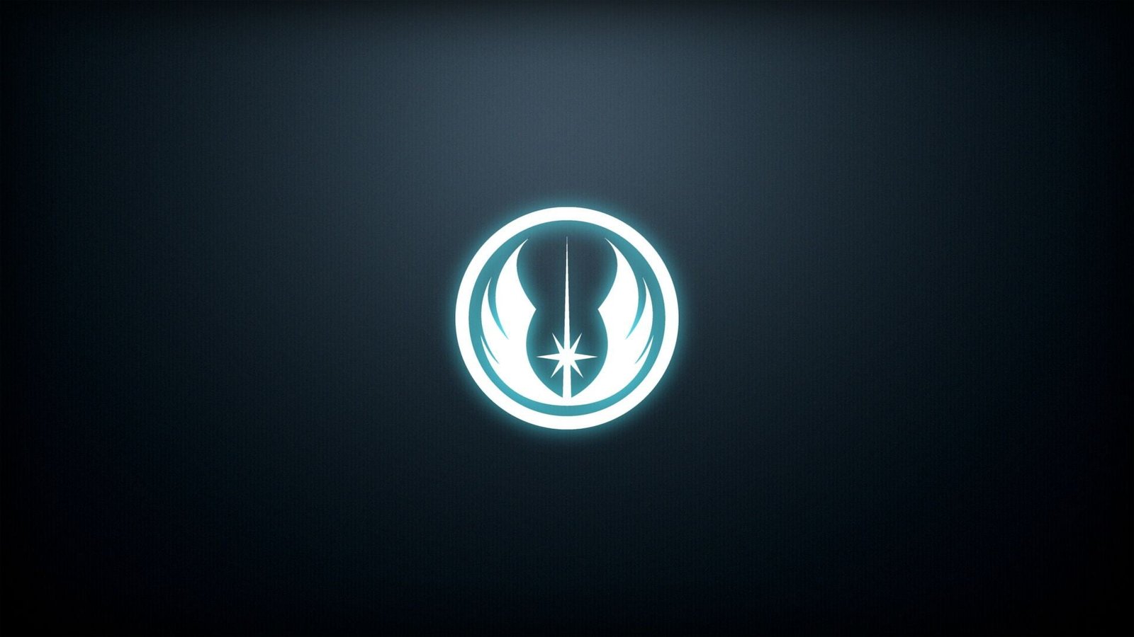 black and gray logo Star Wars Jedi minimalism simple background 2k