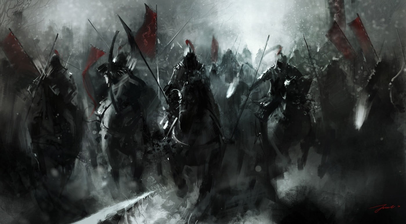 knights on horses digital wallpaper artwork warrior medieval